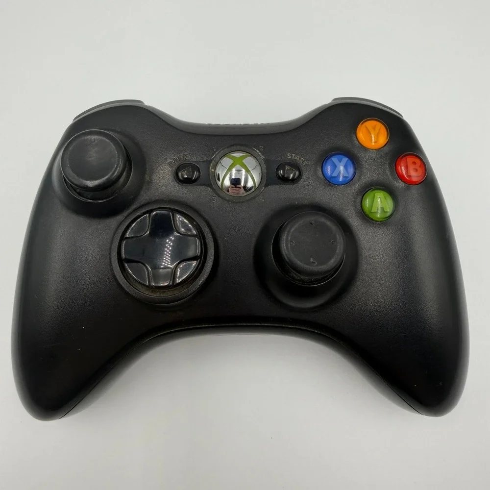 Microsoft Xbox 360 Wireless Controller Black OEM Gamepad Model 1403